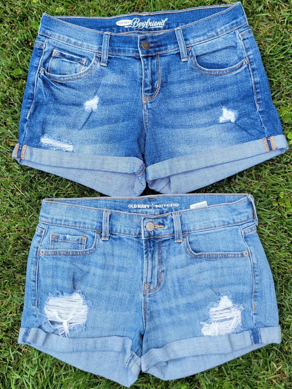 Set of Two Old Navy Boyfriend Shorts, Womens Size 2, Rolled Hem, Measures 29W - Picture 2 of 10